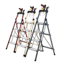 folding Iron step ladder telescopic ladder Compact Folding Step Steel  Ladder